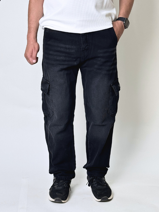 Black Cargo Wide Leg
