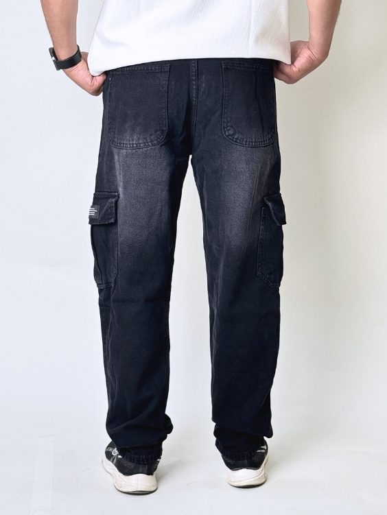 Black Cargo Wide Leg