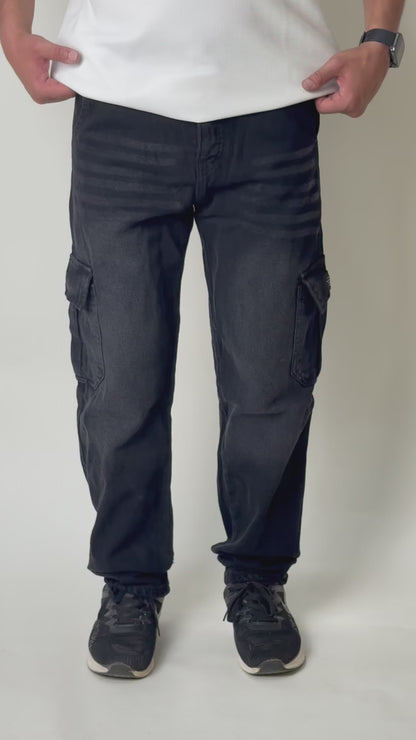 Black Cargo Wide Leg